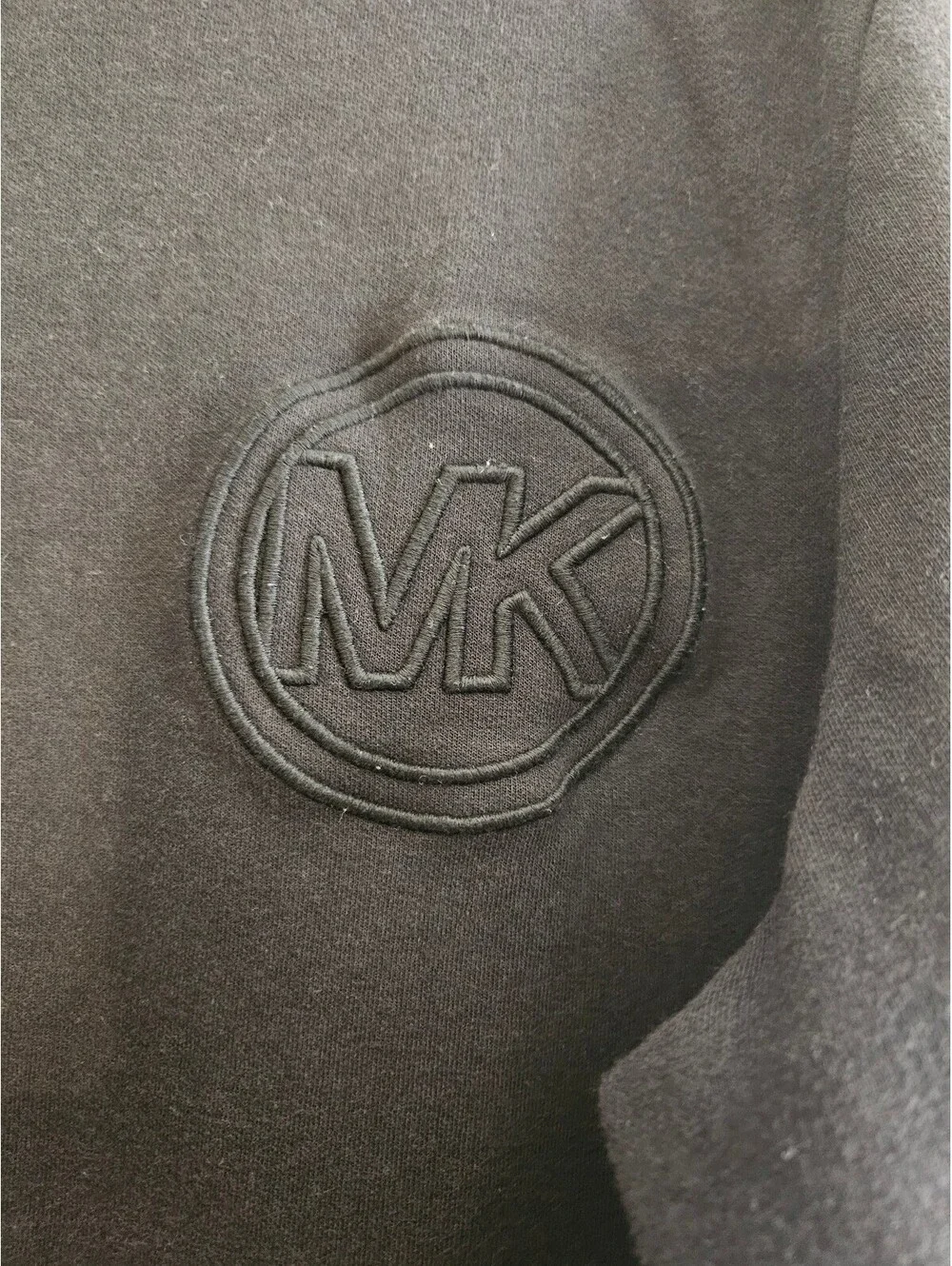 Michael Kors Black Cotton Blend Sweatshirt with Tonal Patch Detail Size L Unisex